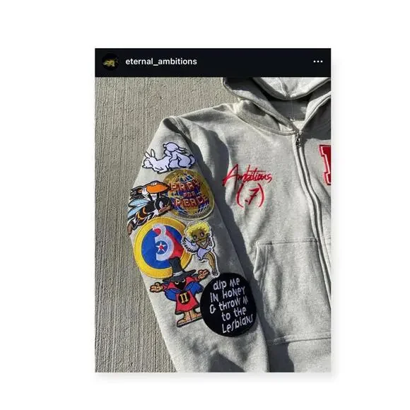 Limited Edition: new Eternal Ambitions ↯ Patch Work Hoodie ↯ Sweatshirt Grey ↯ L - Picture 5 of 16